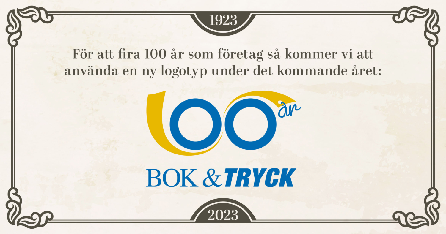 Bok & Trycks 100 års-logotyp